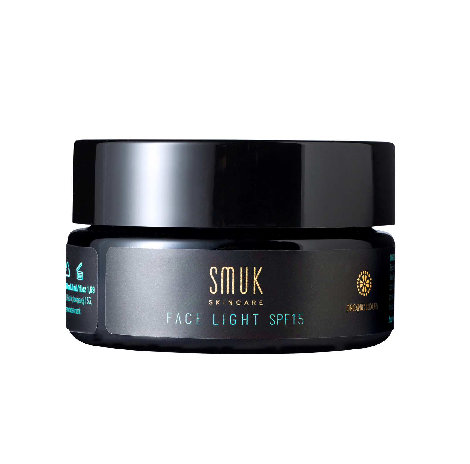 Sort dåse med SMUK skincare økologisk ansigtscreme