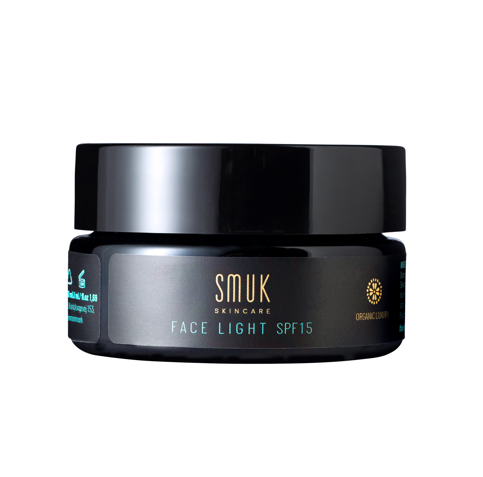 Sort dåse med SMUK skincare økologisk ansigtscreme