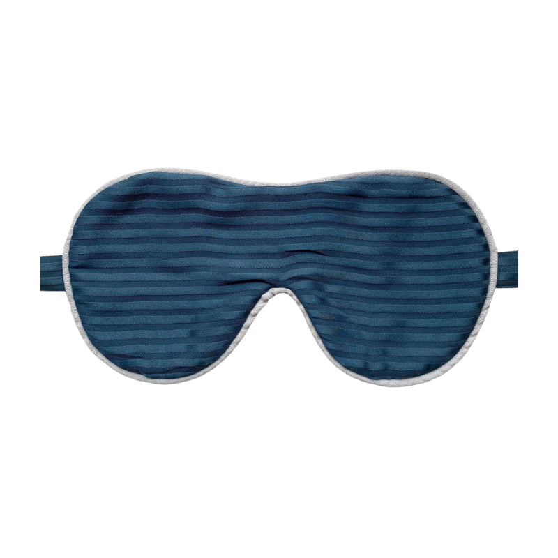 Blåstribet beauty sleep mask lavet af silke