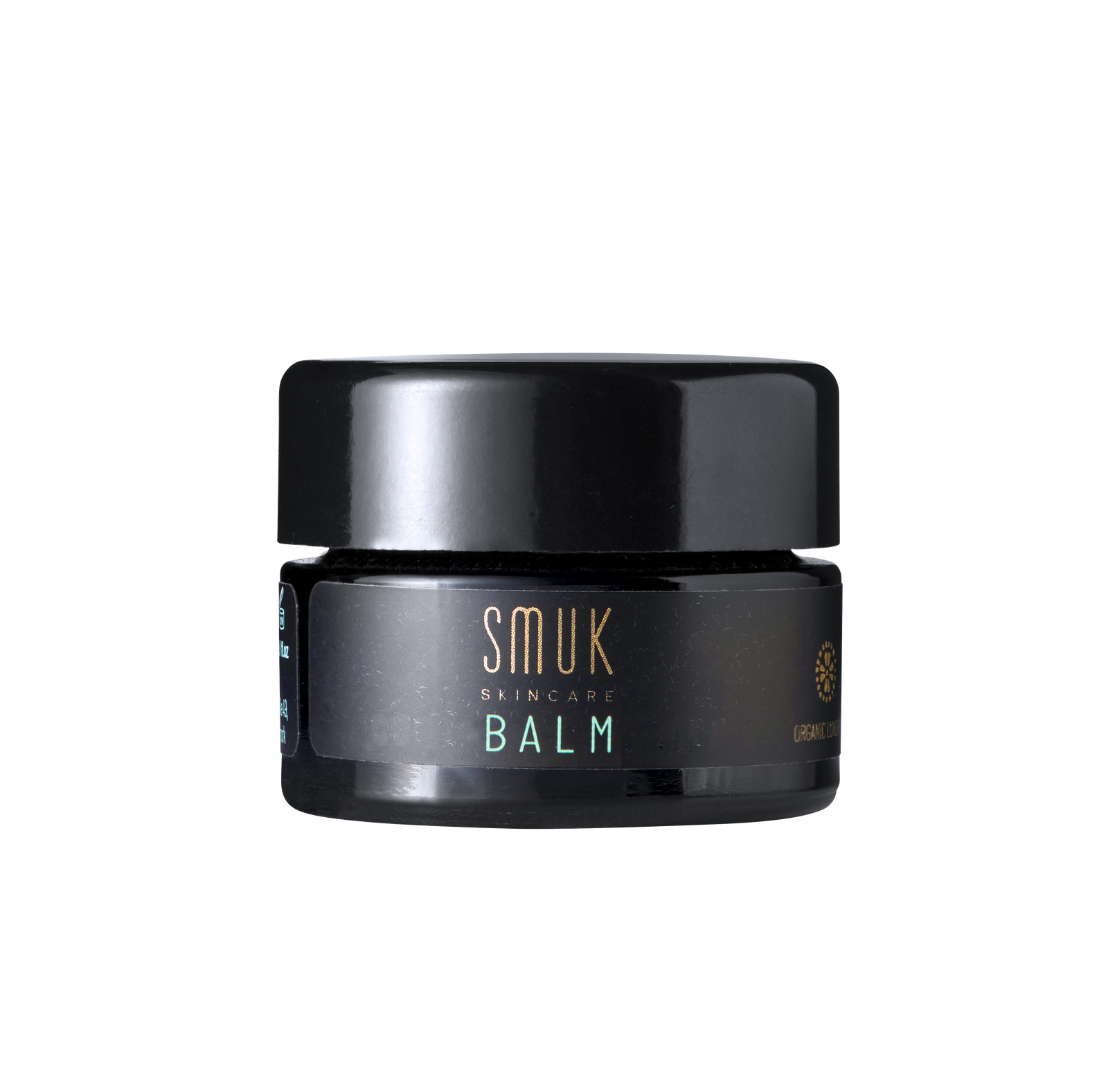 Sort dåse med SMUK skincare økologisk balm